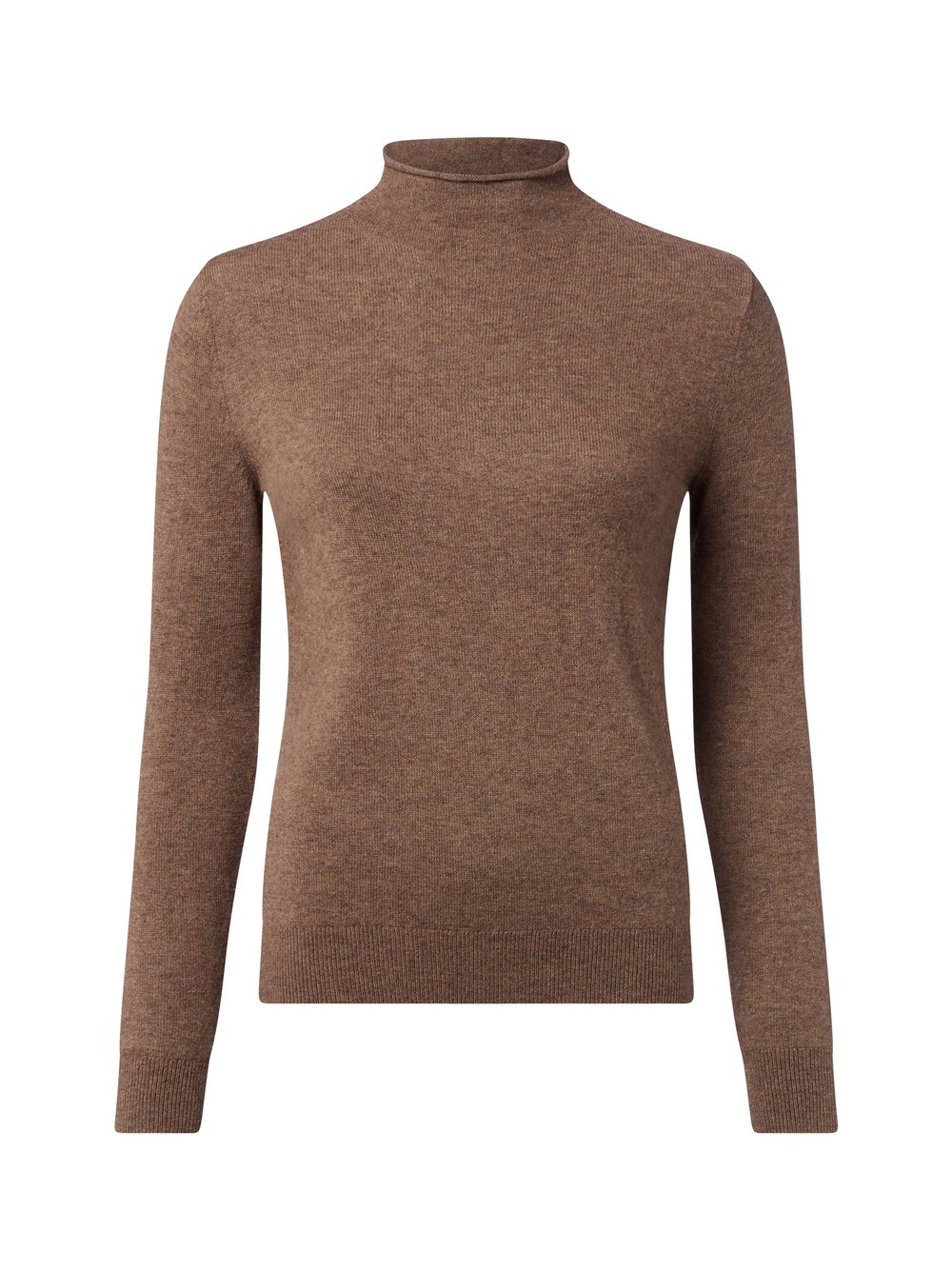 IPURI Wollpullover mit Merino-Anteil Damen Feinstrick braun meliert, S