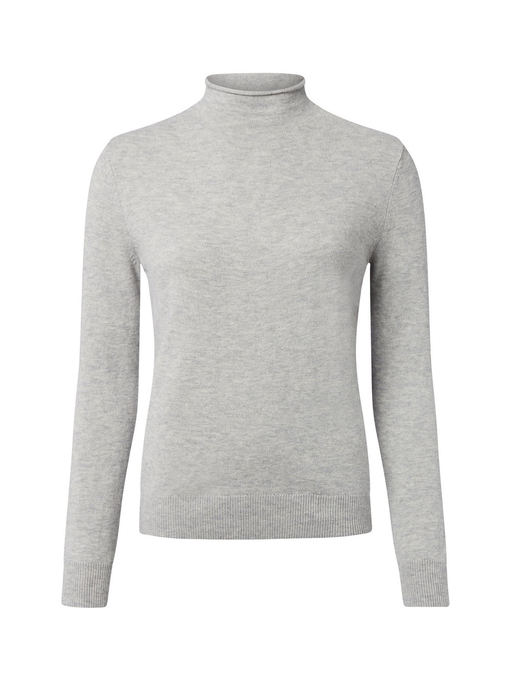 IPURI Wollpullover mit Merino-Anteil Damen Feinstrick grau meliert, M