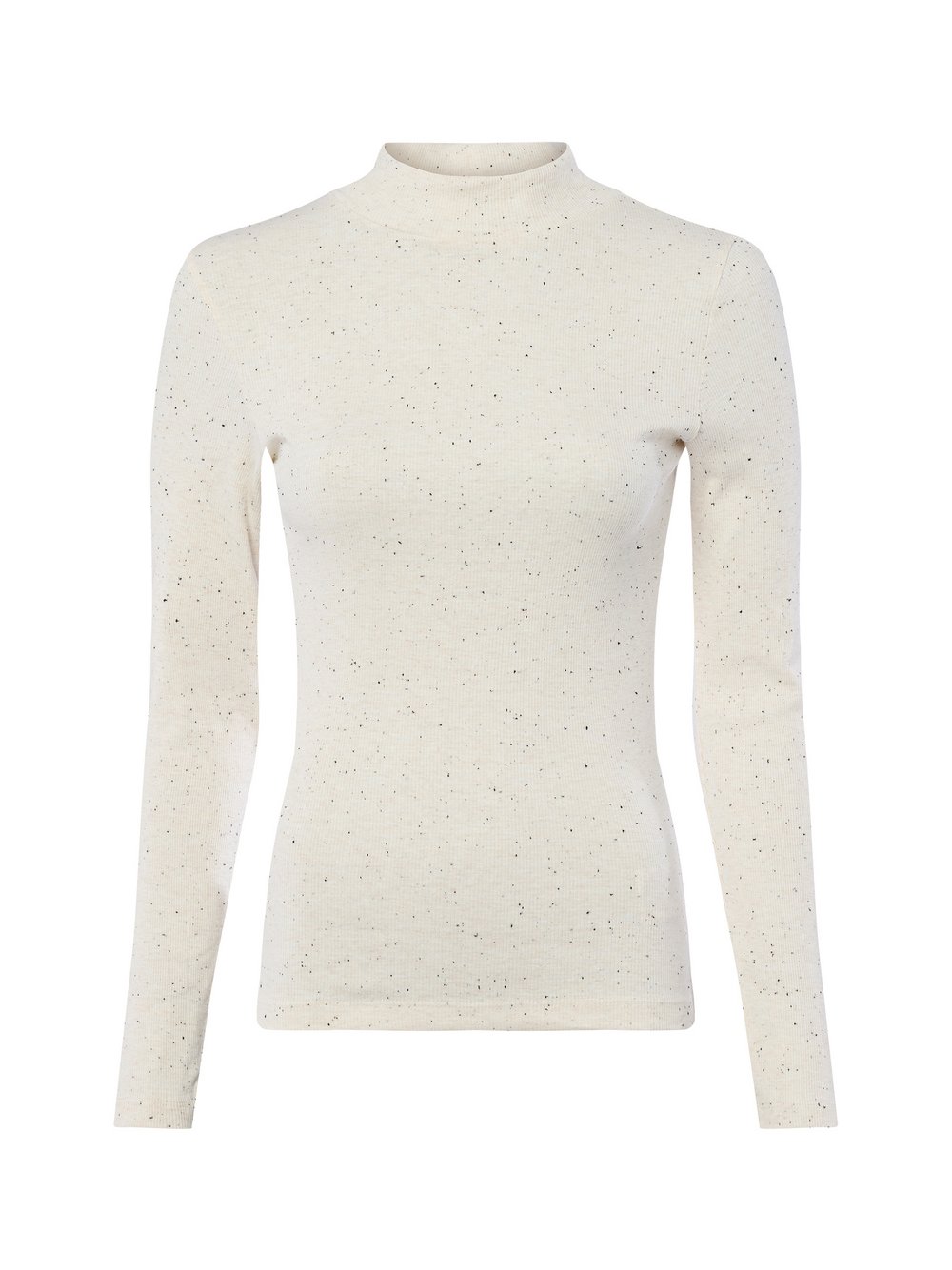 Marie Lund Langarmshirt Damen Baumwolle beige meliert, L