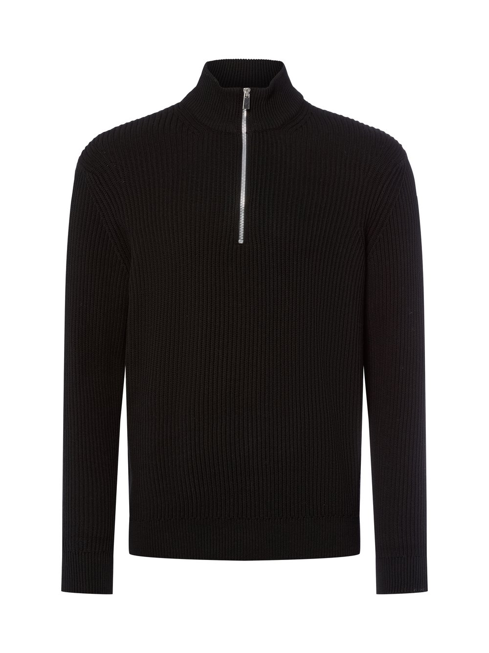 Nils Sundström Strickpullover Herren Baumwolle schwarz, XL