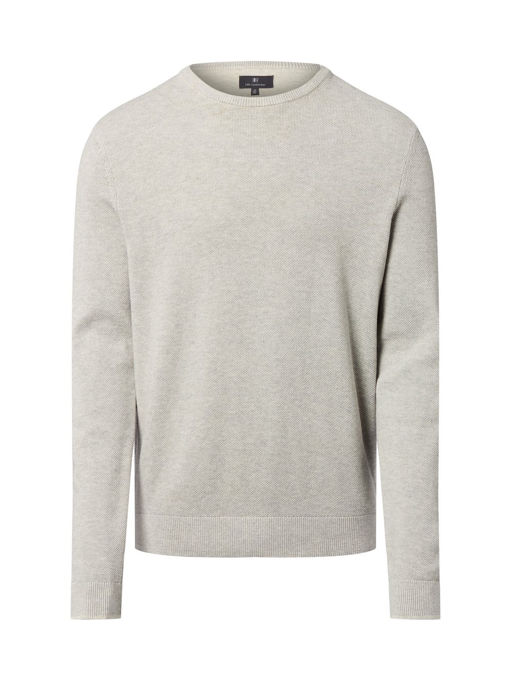 Nils Sundström Strickpullover Herren Feinstrick grau meliert, XXL