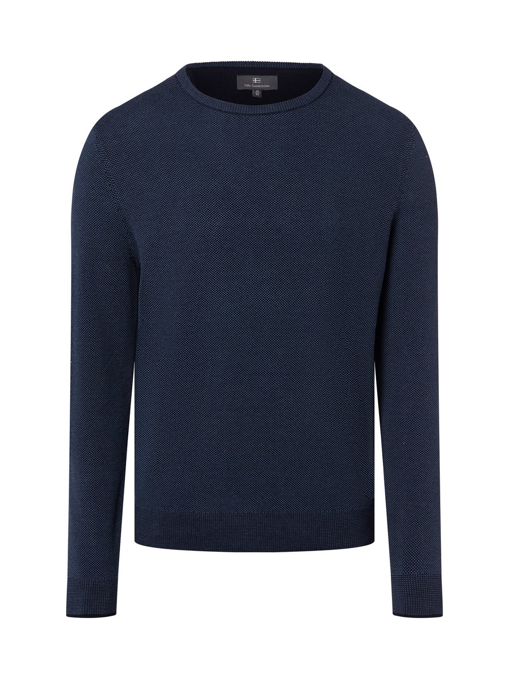 Nils Sundström Strickpullover Herren Feinstrick blau gemustert, L