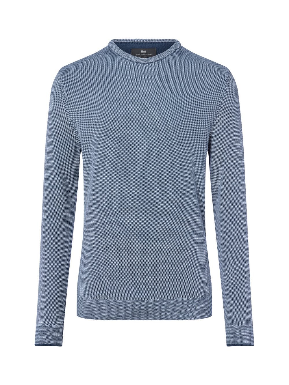 Nils Sundström Strickpullover Herren Feinstrick blau gemustert, S
