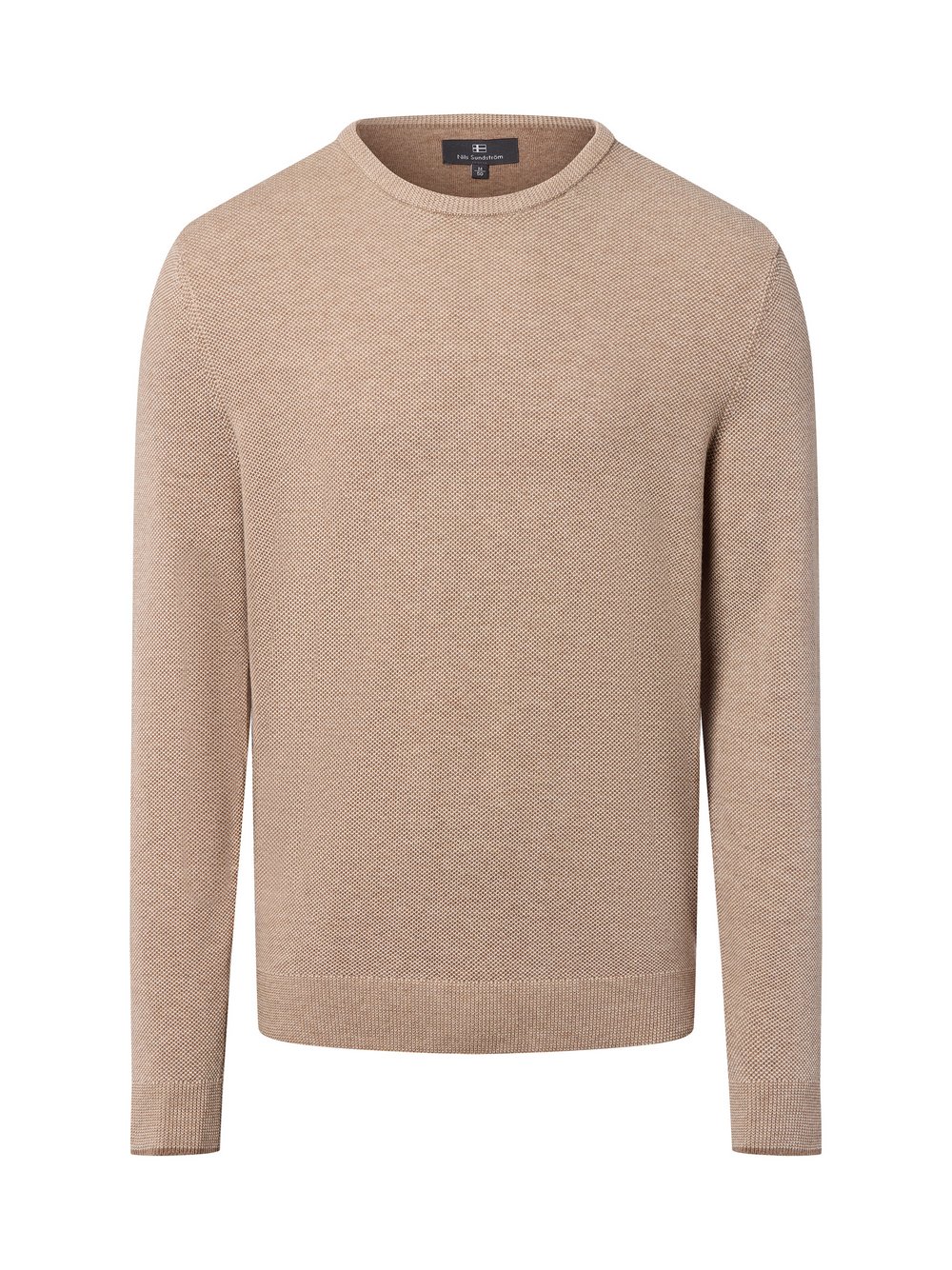 Nils Sundström Strickpullover Herren Feinstrick beige gemustert, L