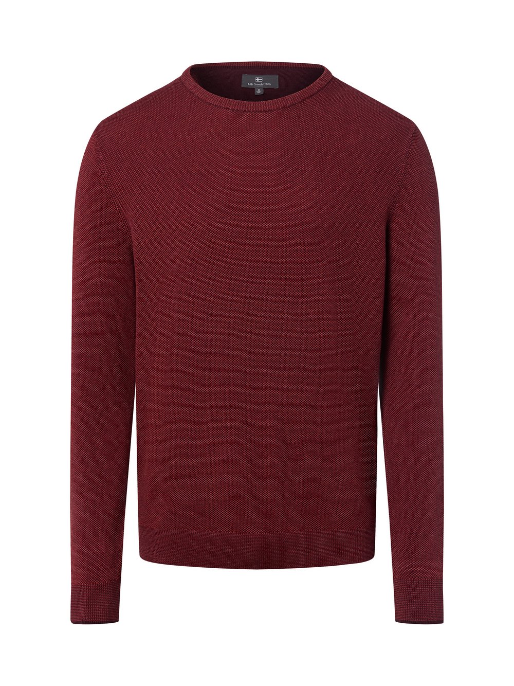 Nils Sundström Strickpullover Herren Feinstrick rot gemustert, S