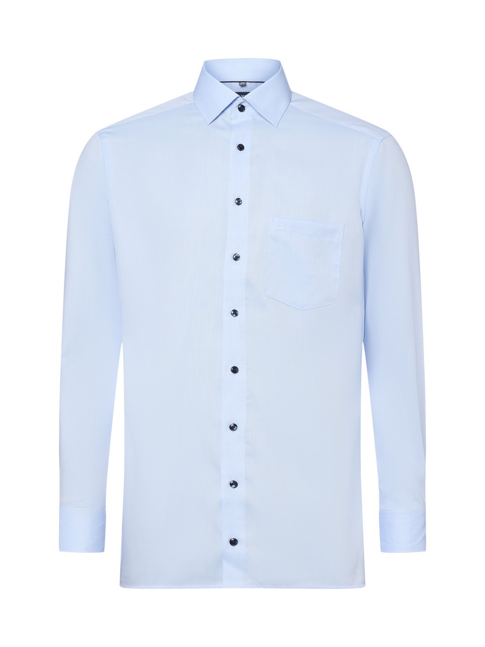 Thumbnail - OLYMP Luxor modern fit Businesshemd Herren Baumwolle blau strukturiert, 44