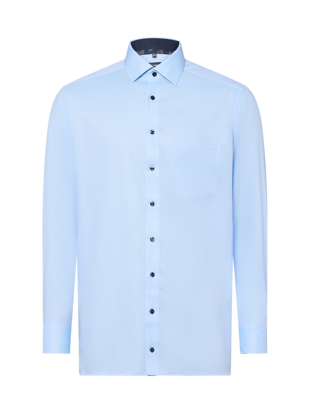 OLYMP Luxor modern fit Businesshemd Herren Baumwolle blau strukturiert, 39