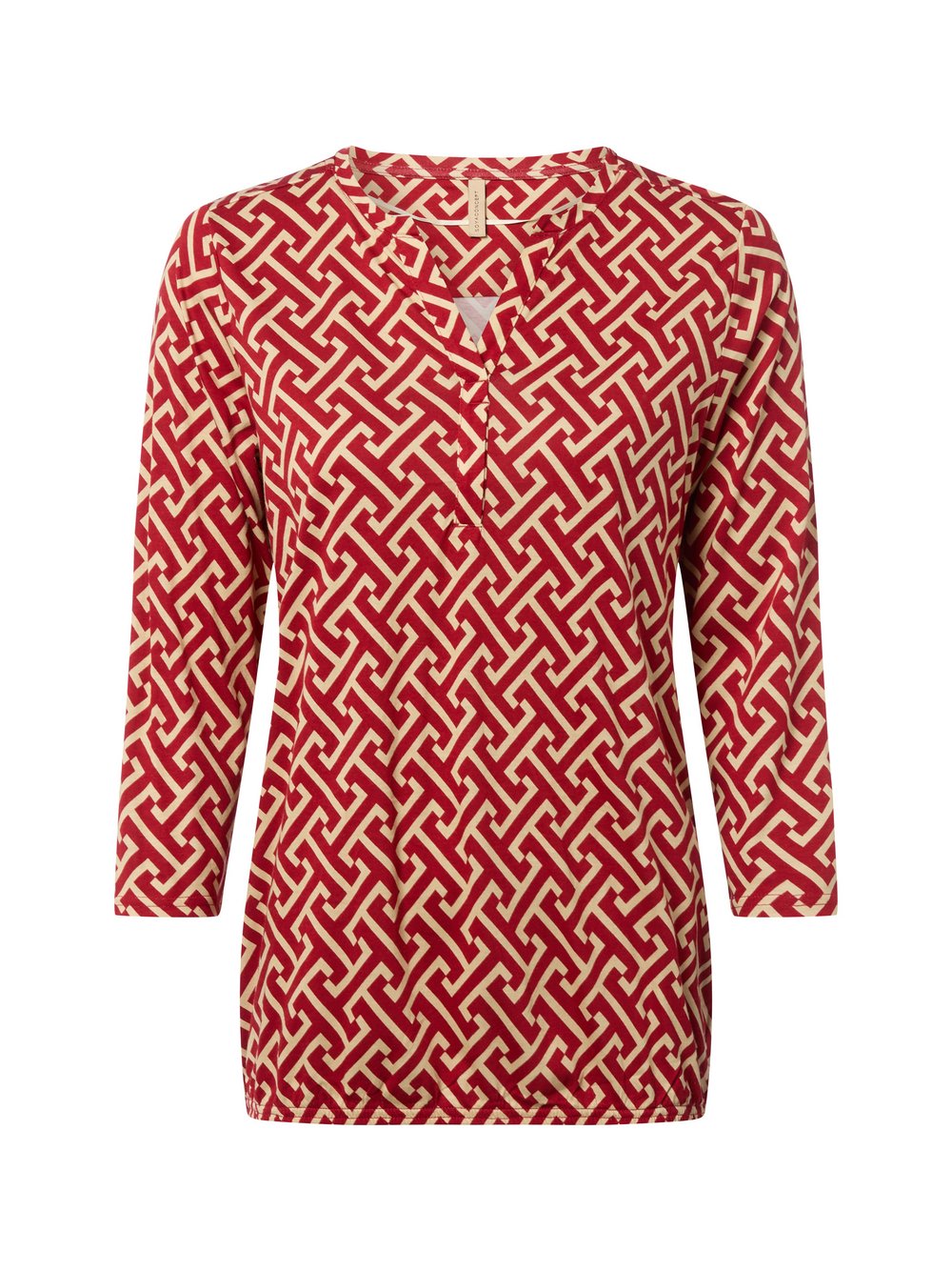 soyaconcept® Blusenshirt Damen Baumwolle rot gemustert, XXL