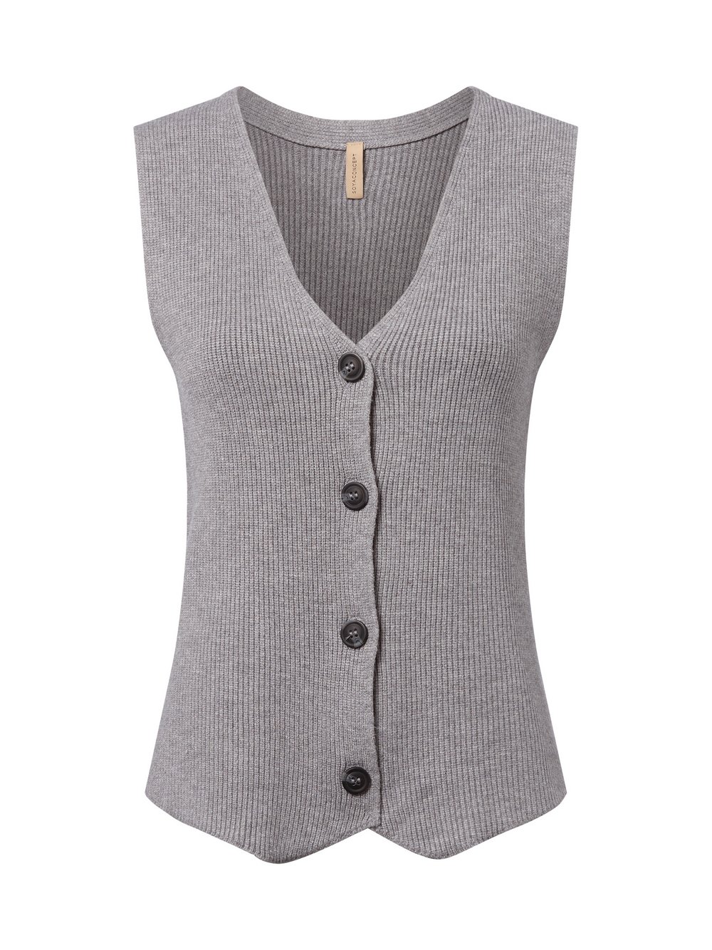 Thumbnail - soyaconcept® Strickweste Damen Viskose grau meliert, M