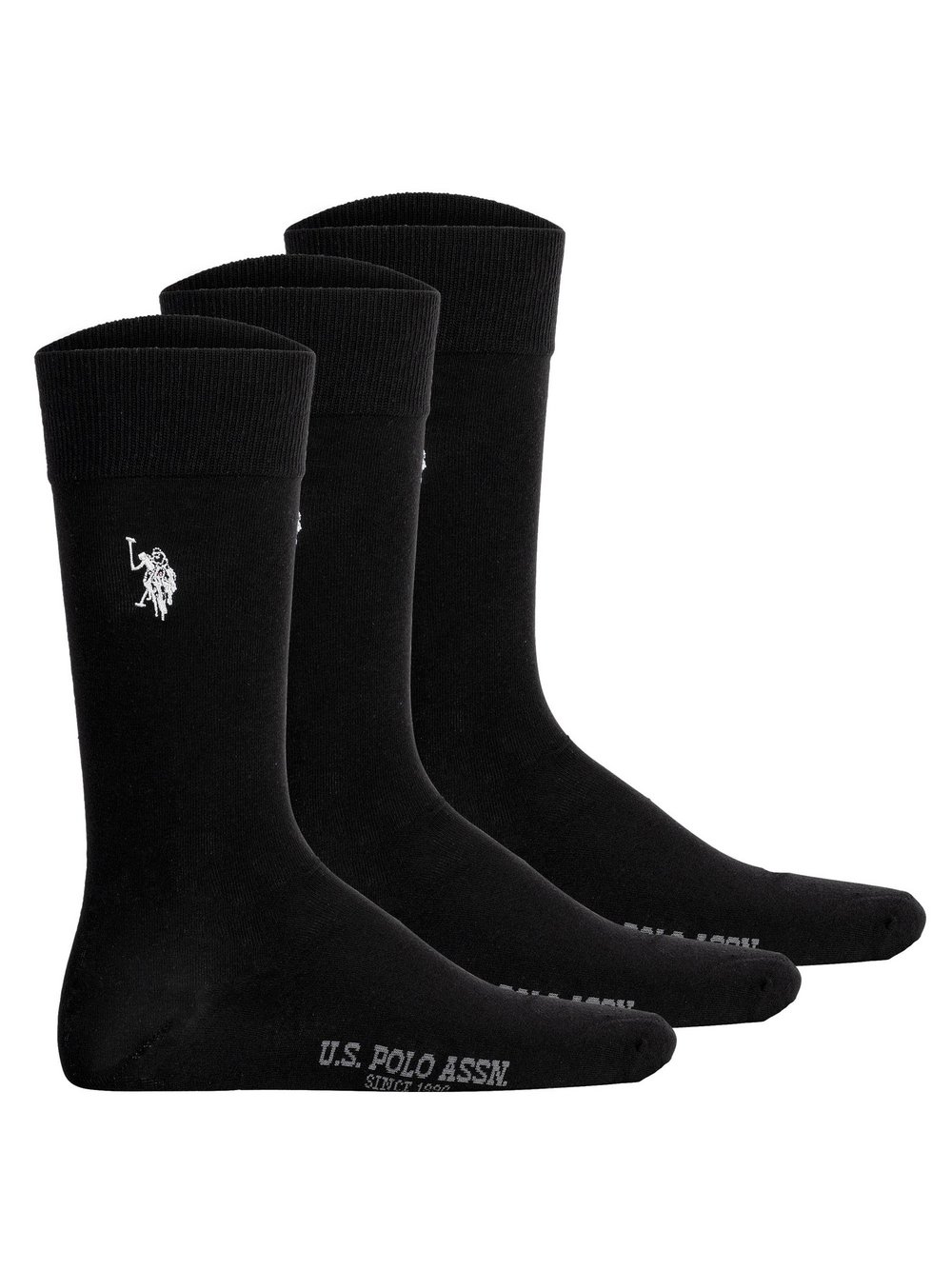 U.S. Polo Assn. Socken 3er Pack Herren Baumwolle schwarz, 43-46