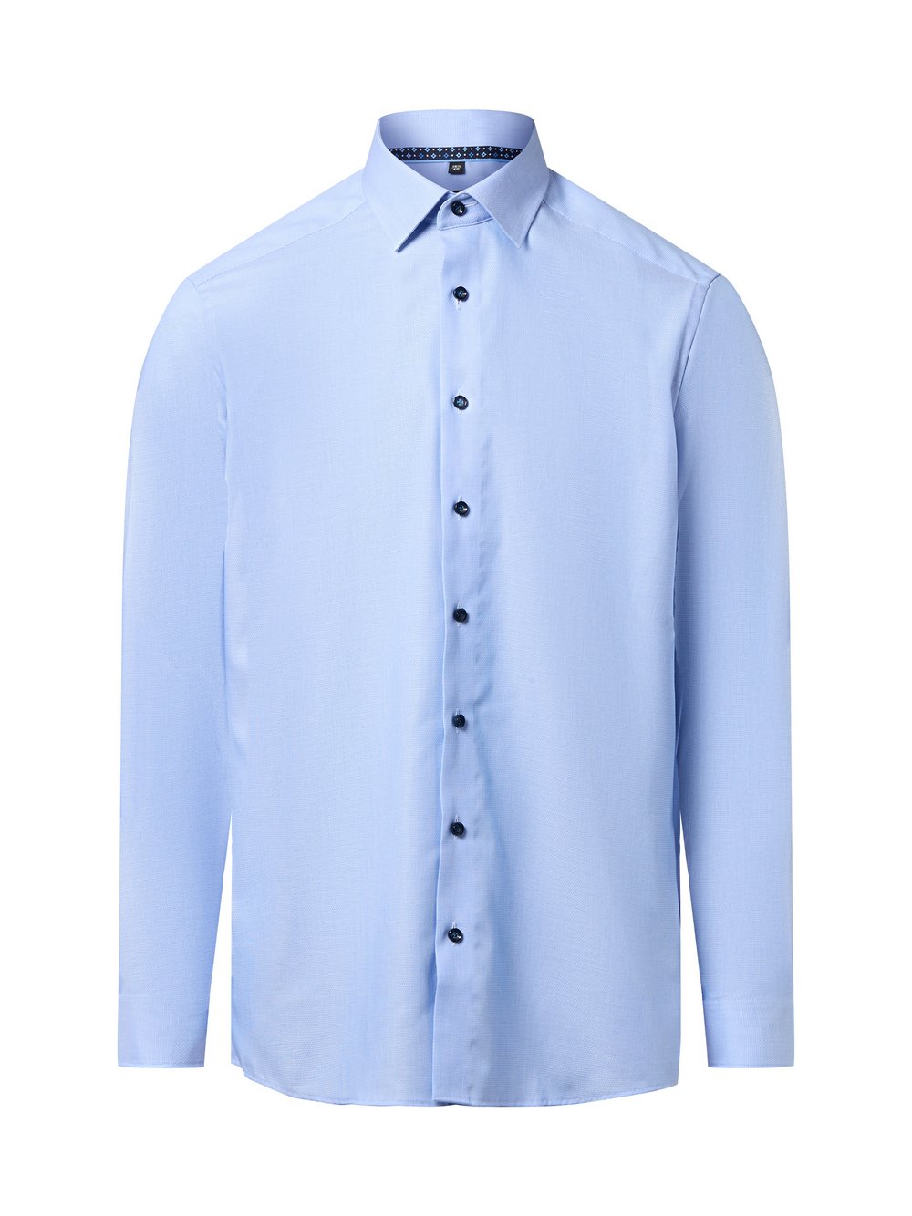 Finshley & Harding Hemd Herren Modern Fit Baumwolle blau meliert, 39