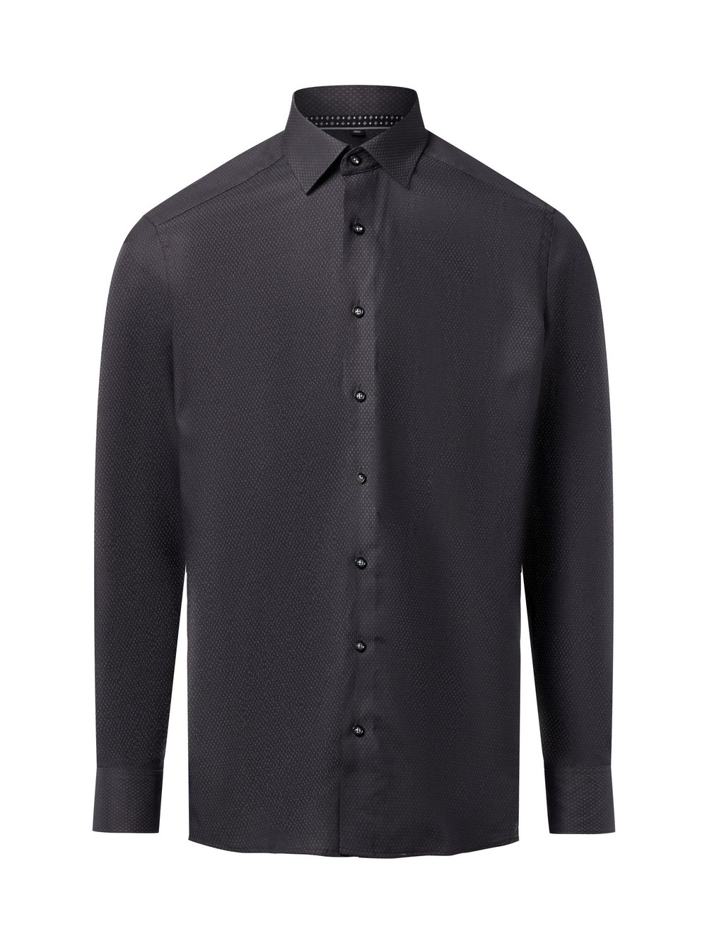 Finshley & Harding Hemd Herren Modern Fit Baumwolle grau gemustert, 40