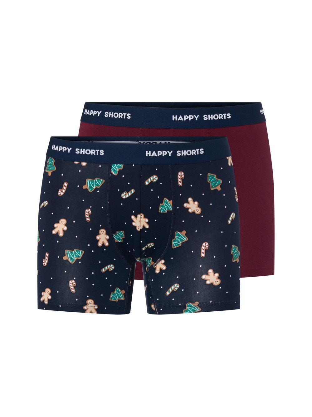 HAPPY SHORTS Boxershorts im 2er-Pack Herren Baumwolle mehrfarbig bedruckt, XXL