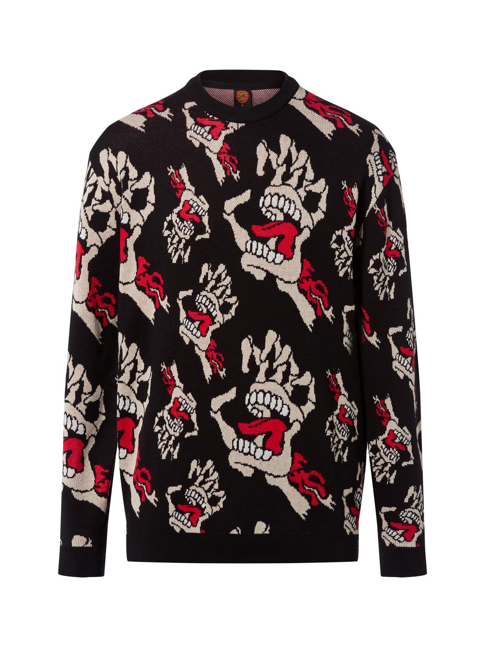 Santa Cruz Pullover Herren Baumwolle schwarz gemustert, S