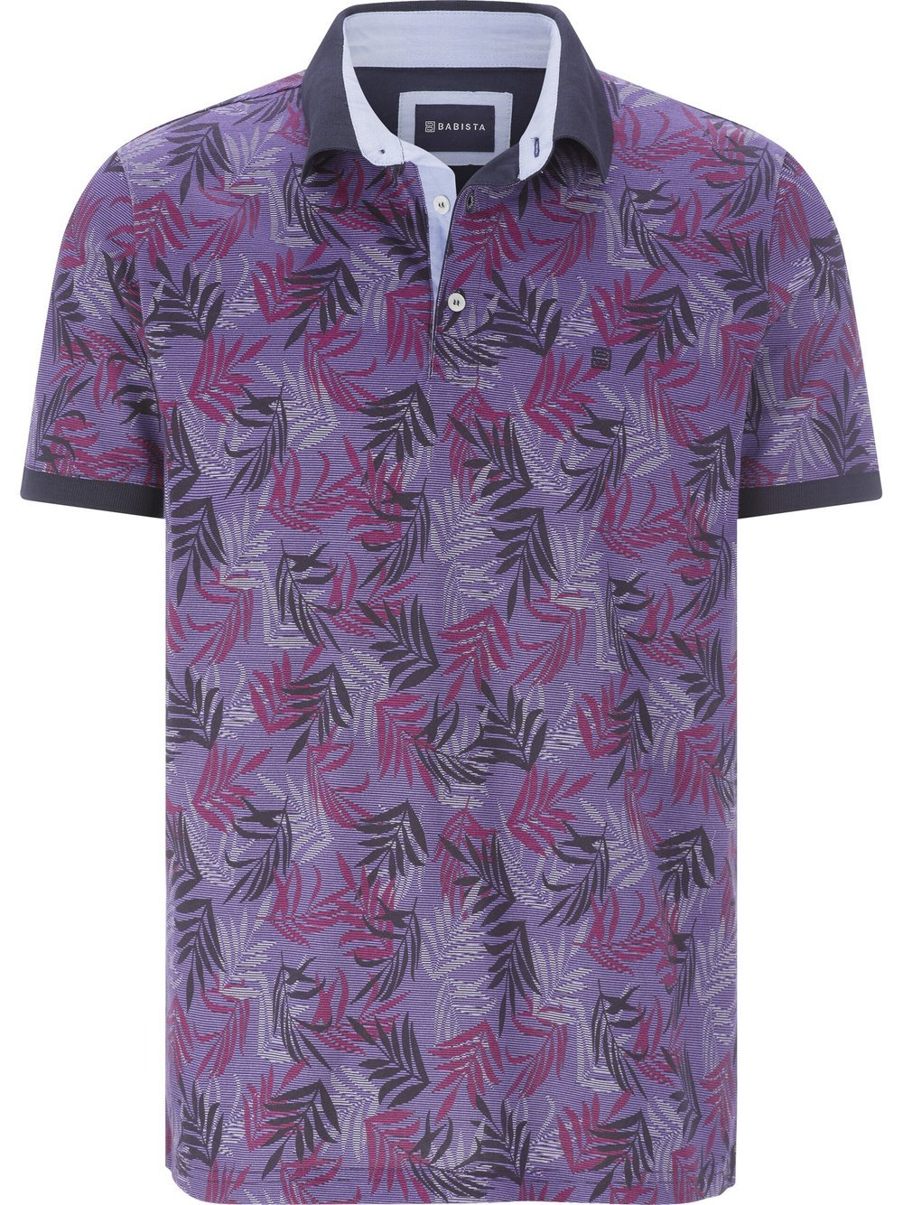 Thumbnail - BABISTA Poloshirt Herren Baumwolle lila bedruckt, L