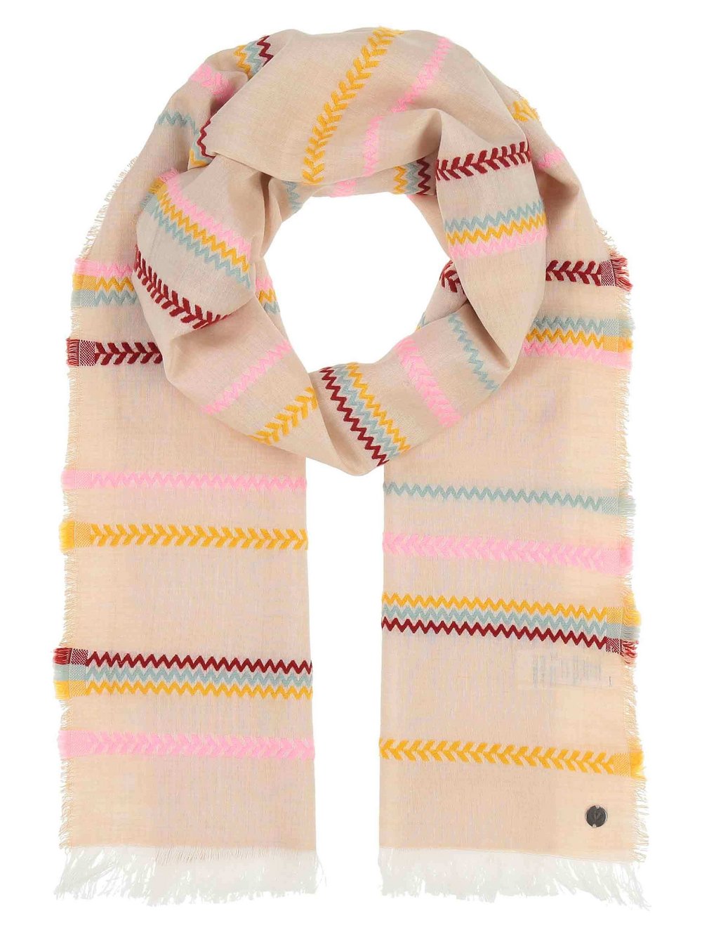 Thumbnail - Fraas Stola Damen Baumwolle gelb gemustert, ONE SIZE