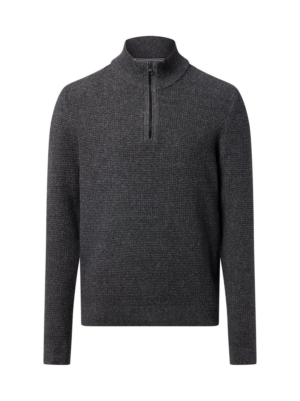 Nils Sundström Strickpullover Herren Baumwolle grau strukturiert, M