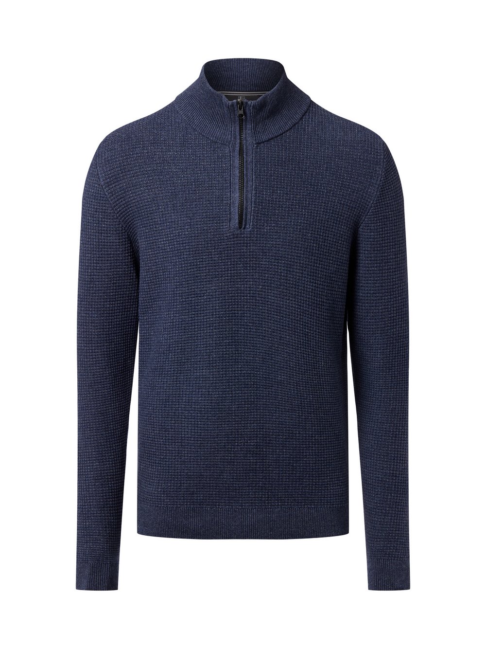 Nils Sundström Strickpullover Herren Baumwolle blau strukturiert, S