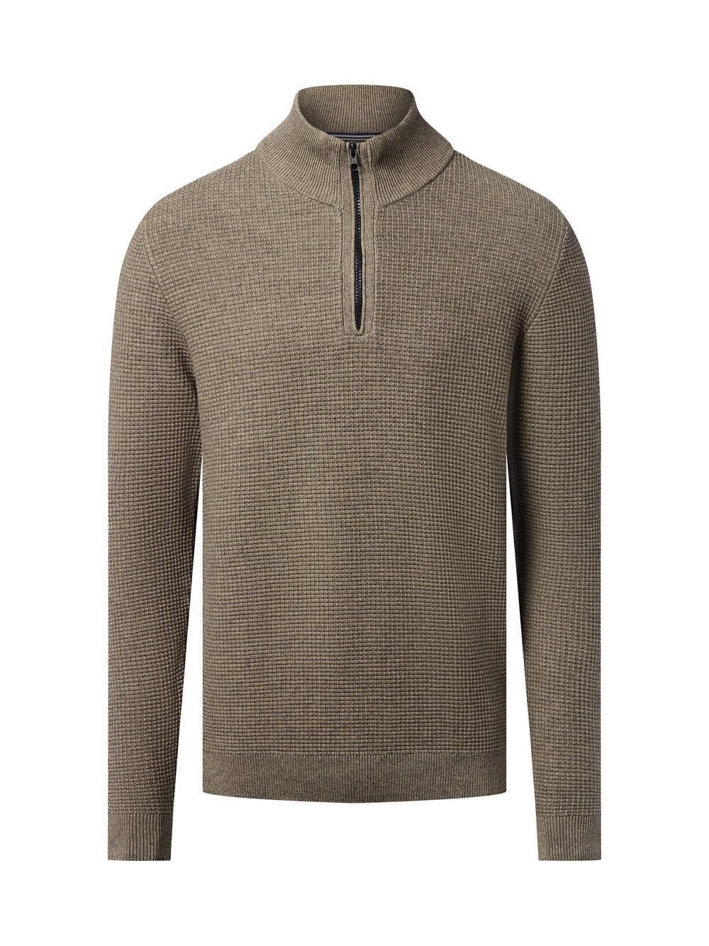 Nils Sundström Strickpullover Herren Baumwolle grün strukturiert, XXL