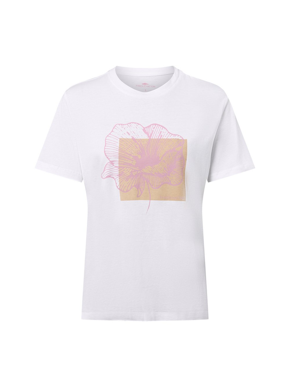 Fynch-Hatton T-Shirt Damen Modal weiß bedruckt, M