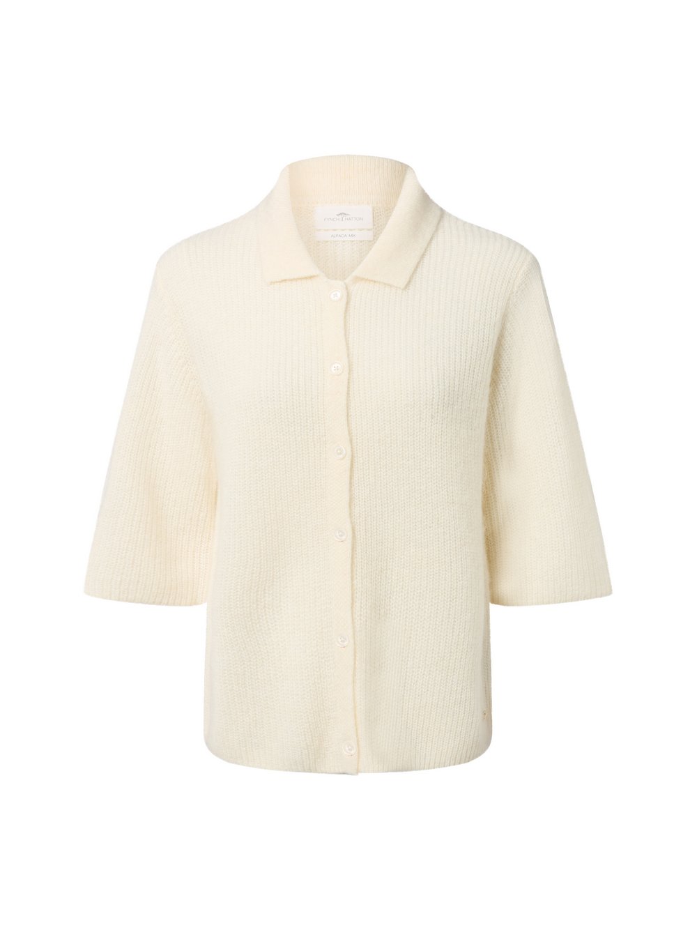 Fynch-Hatton Strickjacke mit Alpaka-Anteil Damen Polyamid weiß, XXL