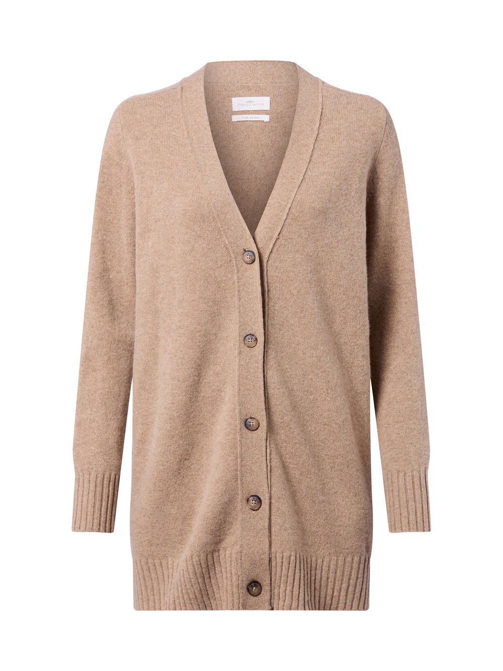 Fynch-Hatton Strickjacke aus Merinowolle Damen beige meliert, M