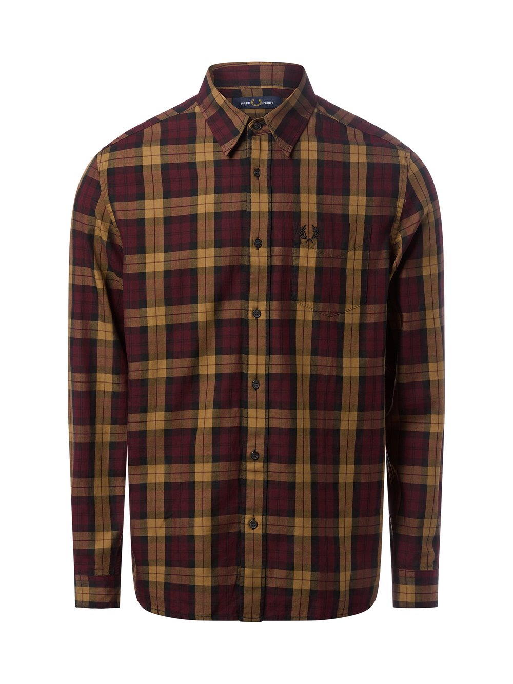 Thumbnail - Fred Perry Freizeithemd Herren Regular Fit Baumwolle rot kariert, M