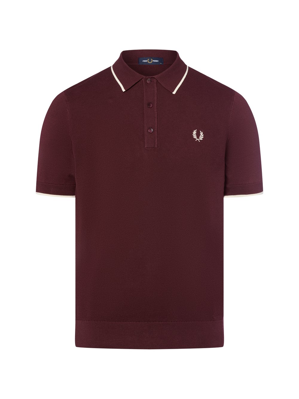 Thumbnail - Fred Perry Strickshirt Herren Baumwolle rot, XXL