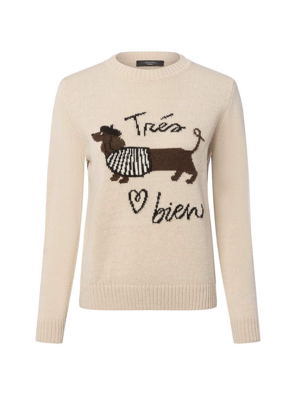Weekend Max Mara Strickpullover mit Alpaka-Anteil Damen beige gemustert, M