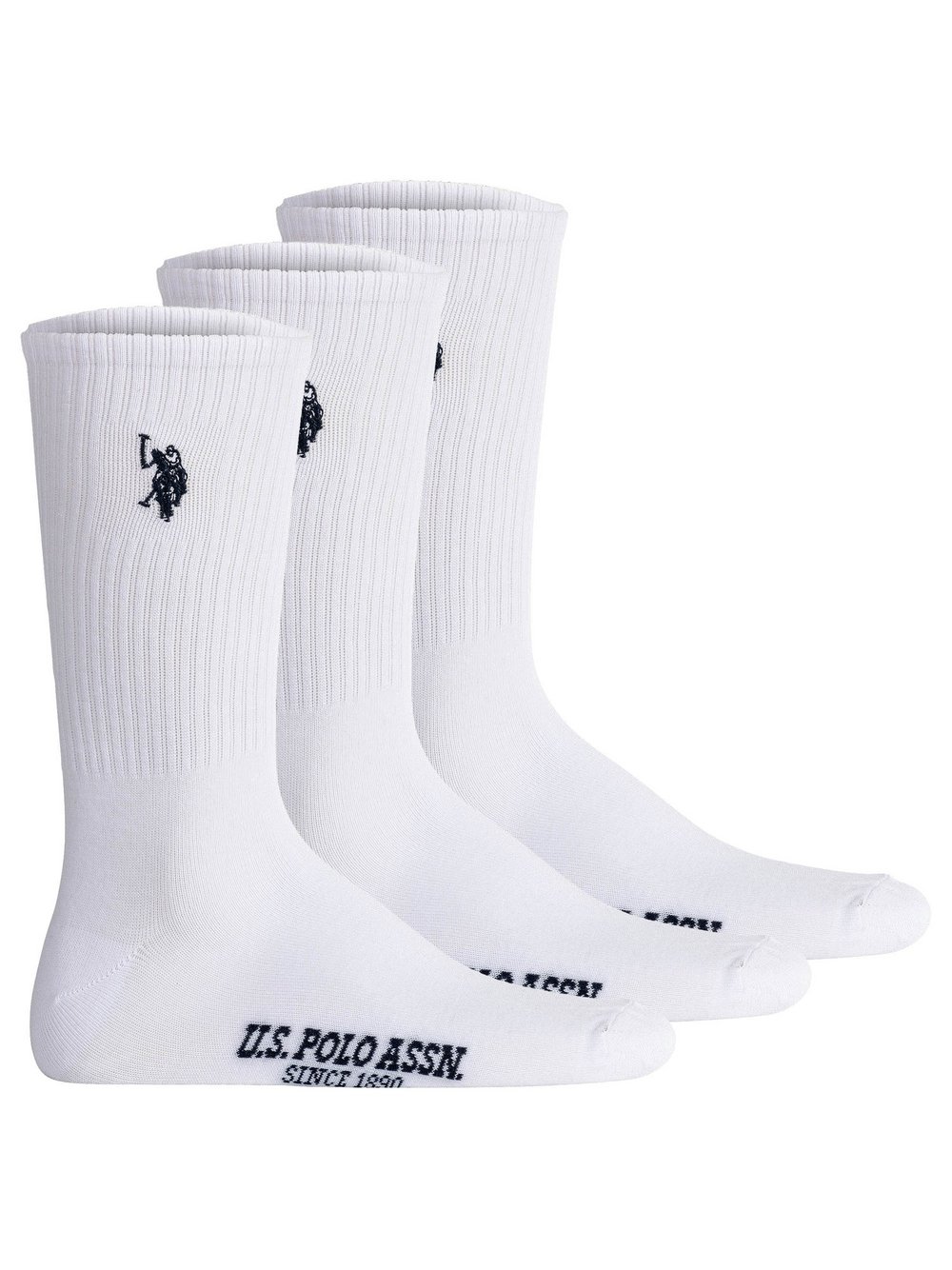 U.S. Polo Assn. Socken 3er Pack Herren Baumwolle weiß, 39-42