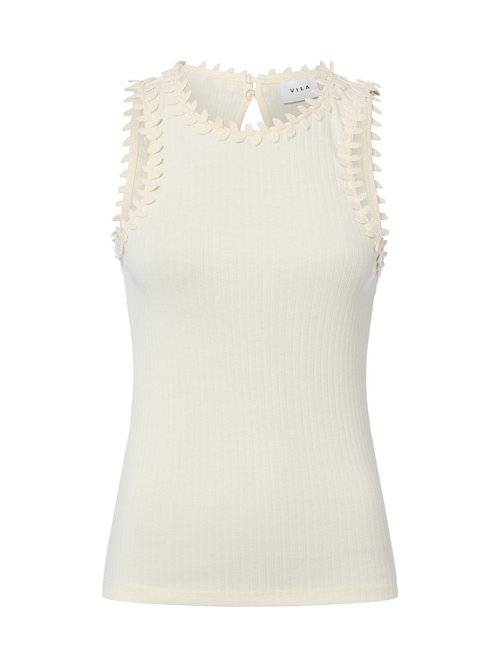 Vila Top Damen Rippe weiß, XS