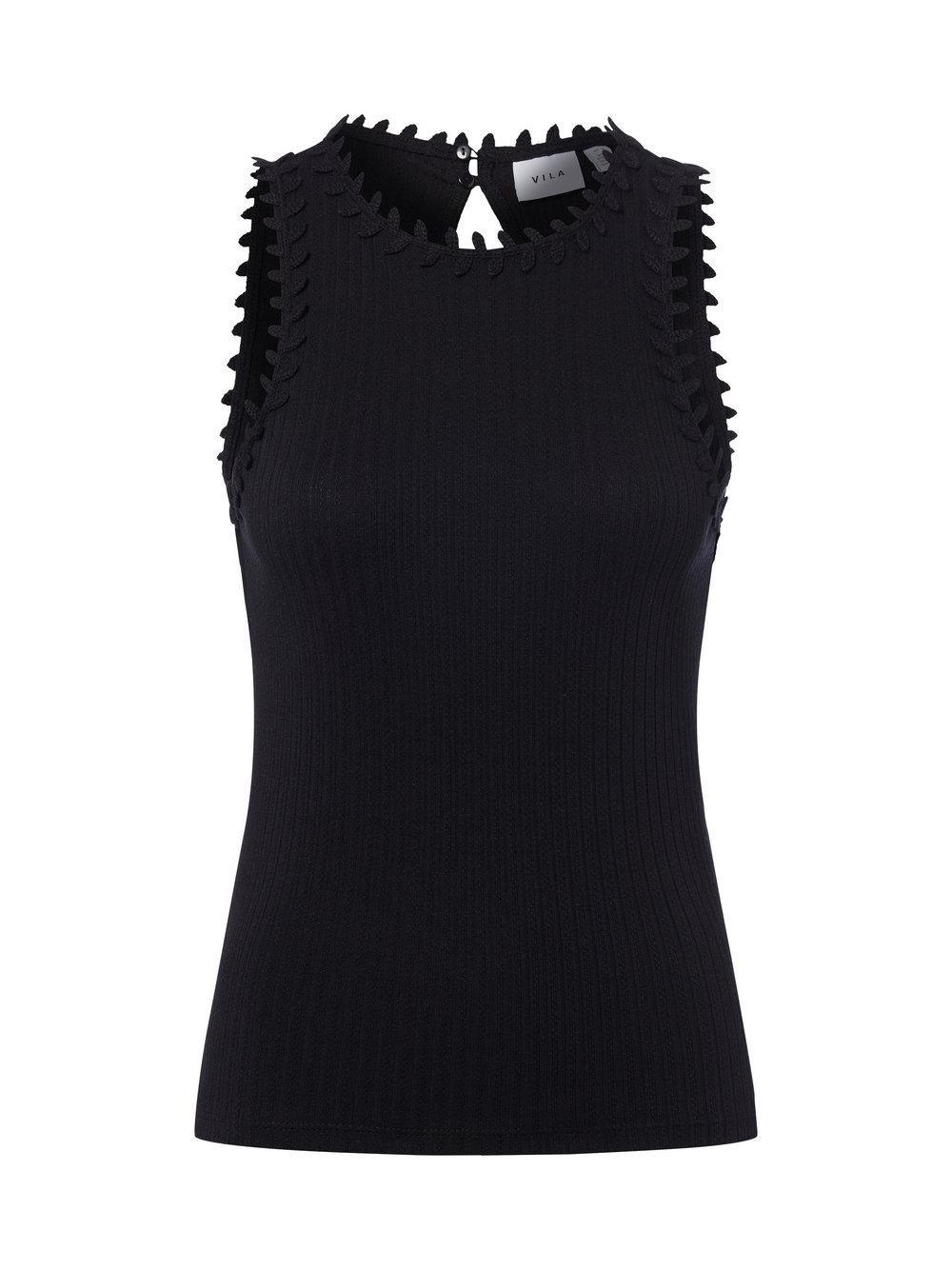 Vila Top Damen Rippe schwarz, XS