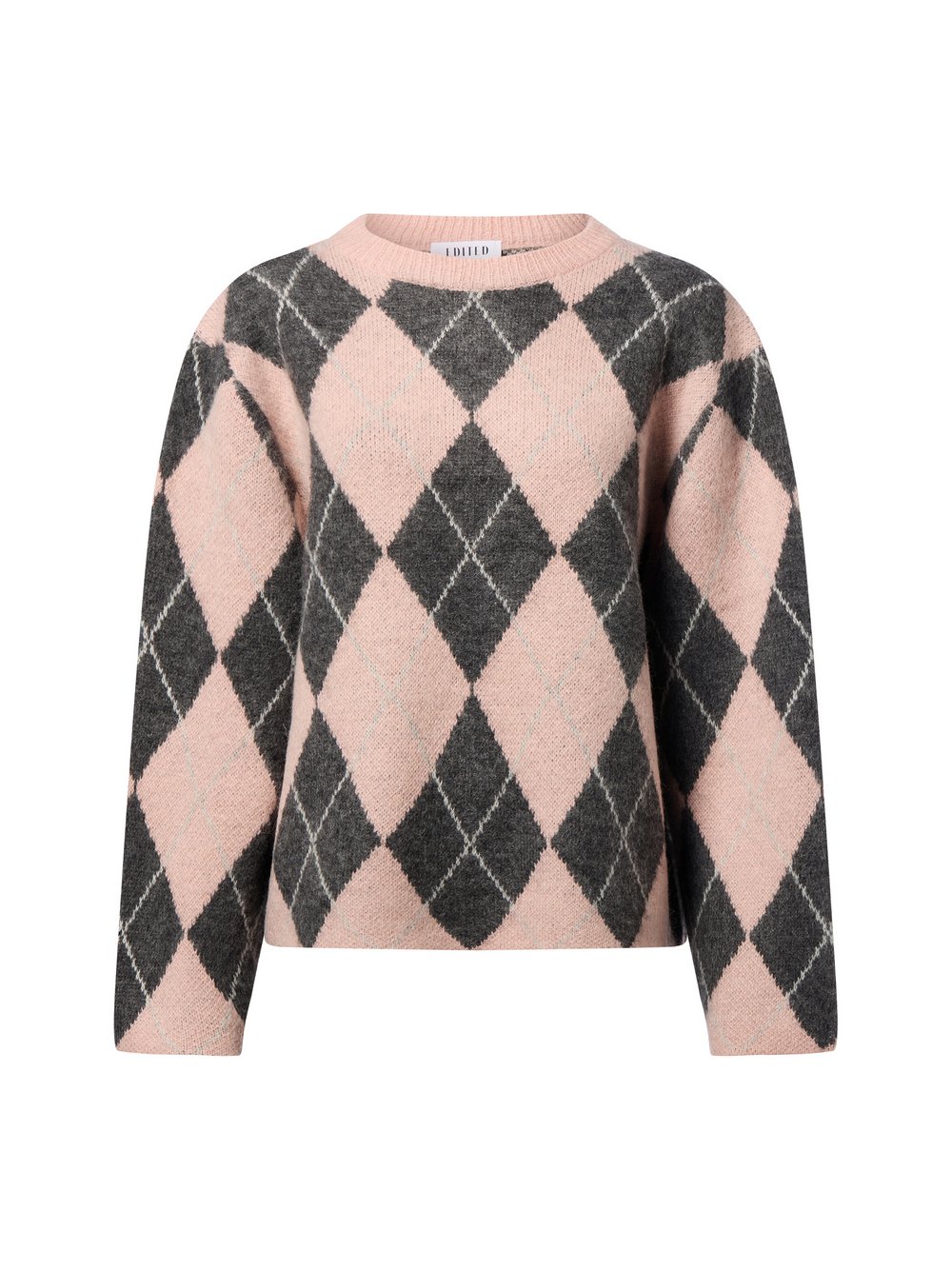 EDITED Strickpullover mit Woll- und Alpaka-Anteil Damen mehrfarbig kariert, 36