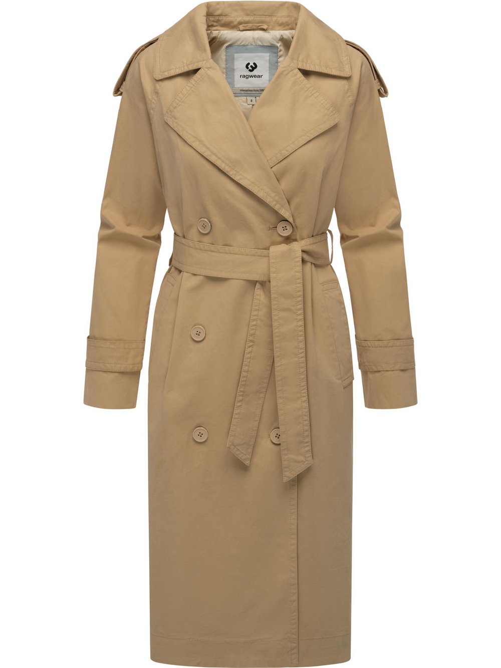 Ragwear Trenchcoat Damen Baumwolle beige, XS