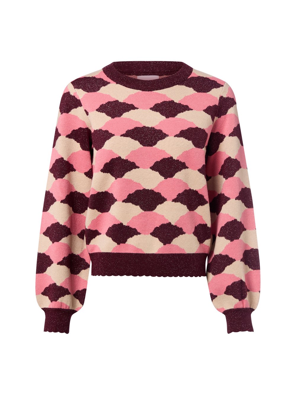 Nümph Pullover Damen Feinstrick mehrfarbig gemustert, L