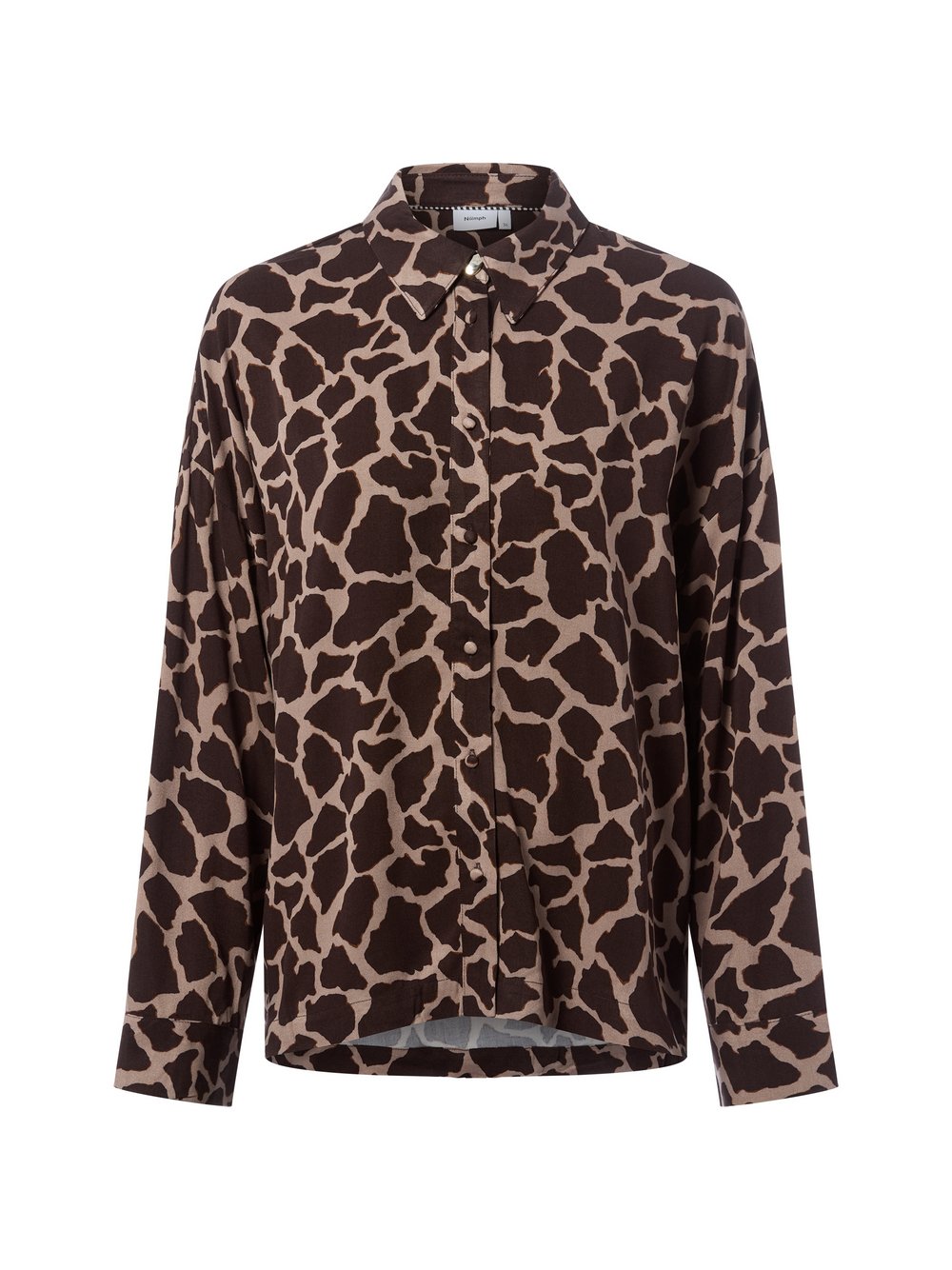 Nümph Hemdbluse Damen Viskose braun gemustert, 36