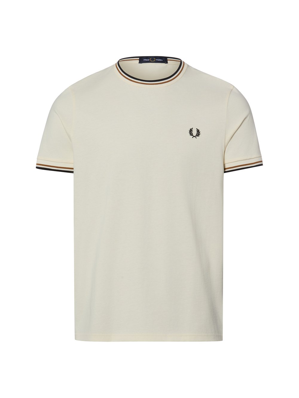 VAN GRAAF Fred Perry Herren Sand T-Shirt Baumwolle Beige, Klein
