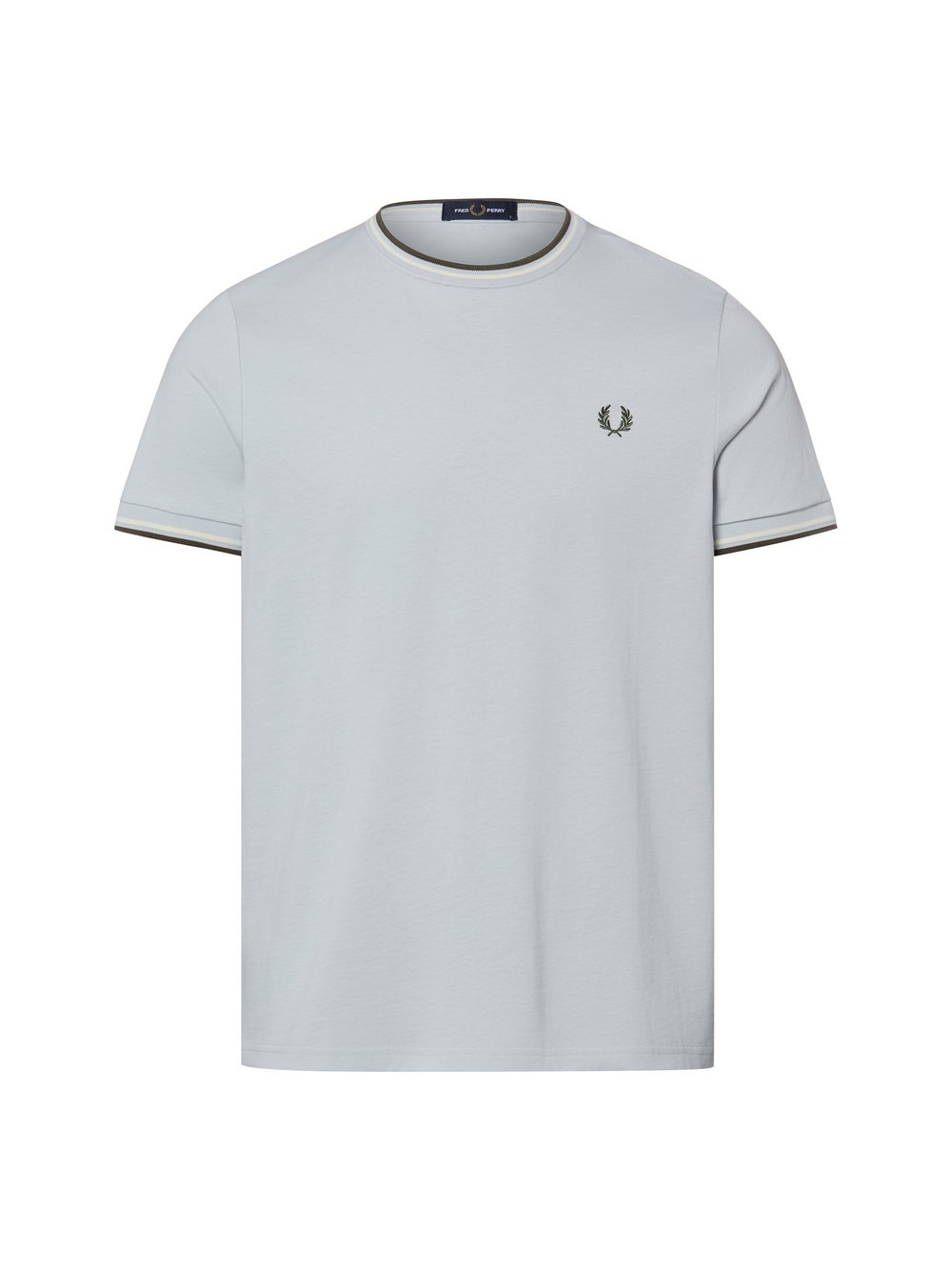 VAN GRAAF Fred Perry Herren Hellblau T-Shirt Baumwolle Blau, Groß