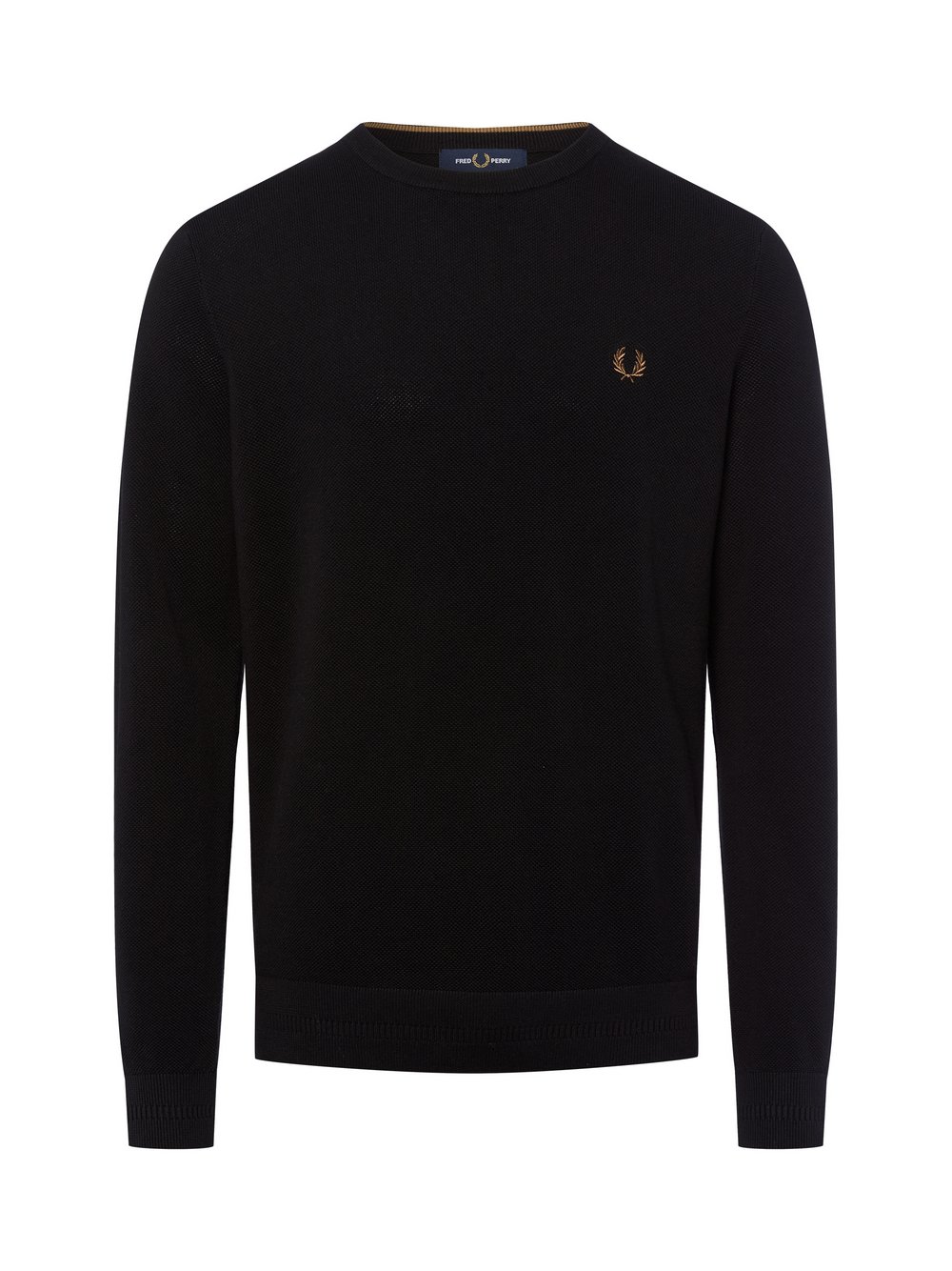Fred Perry Strickpullover Herren Baumwolle schwarz, L