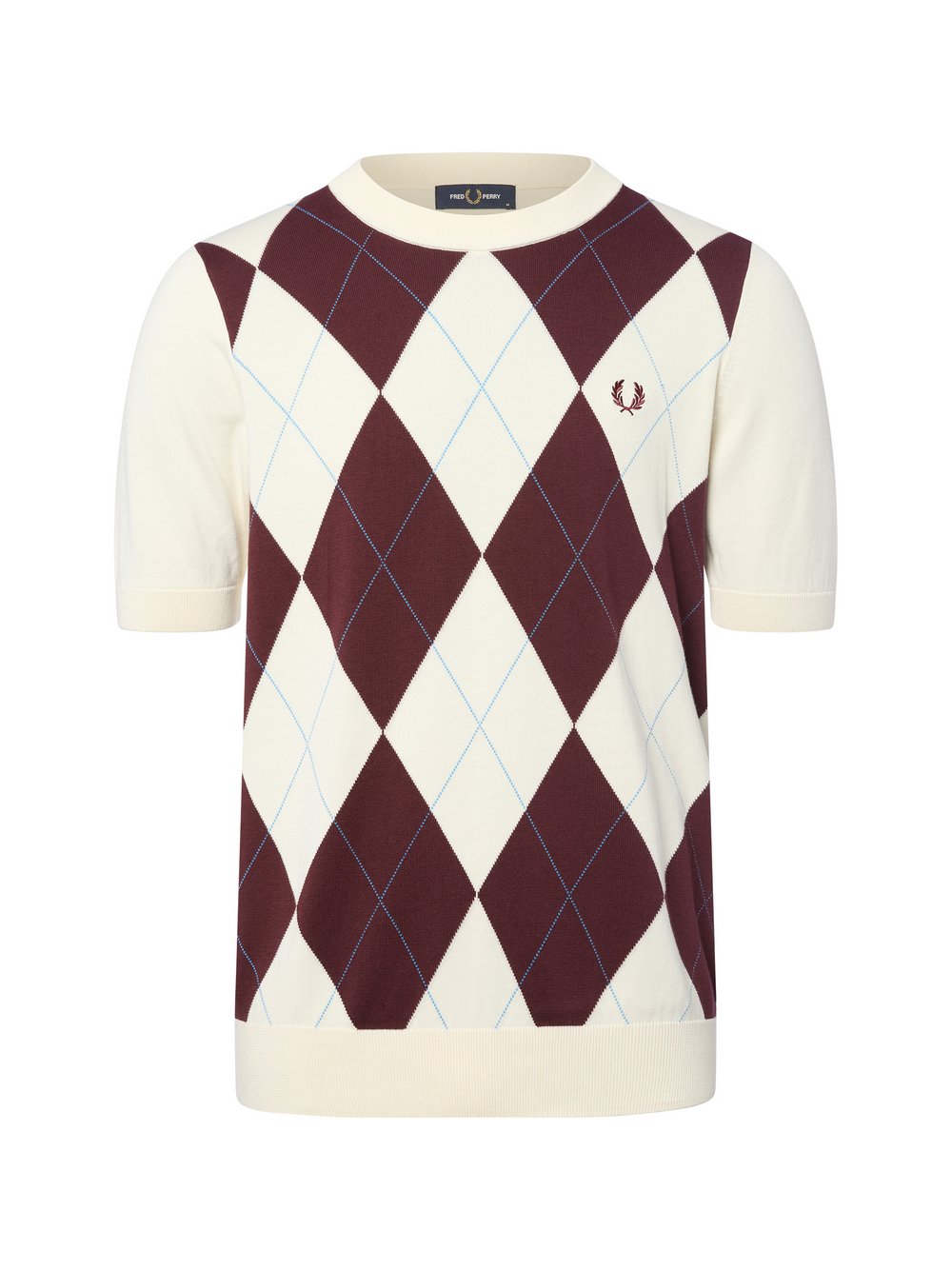 Fred Perry Strickshirt Herren Feinstrick mehrfarbig kariert, L