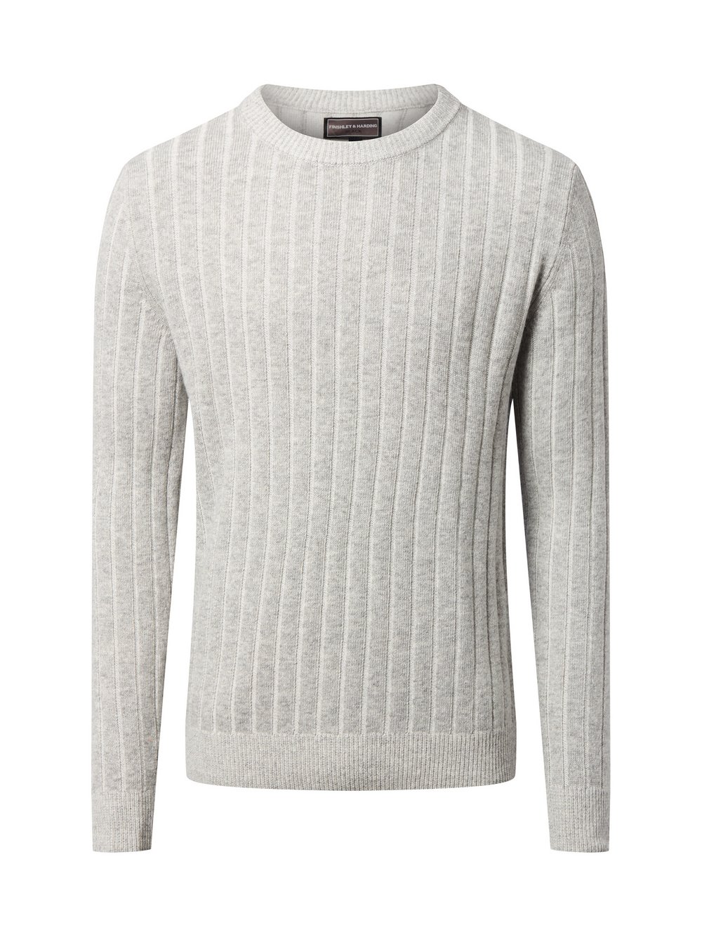 Finshley & Harding Strickpullover mit Wolle und Cashmere Herren grau strukturiert, M