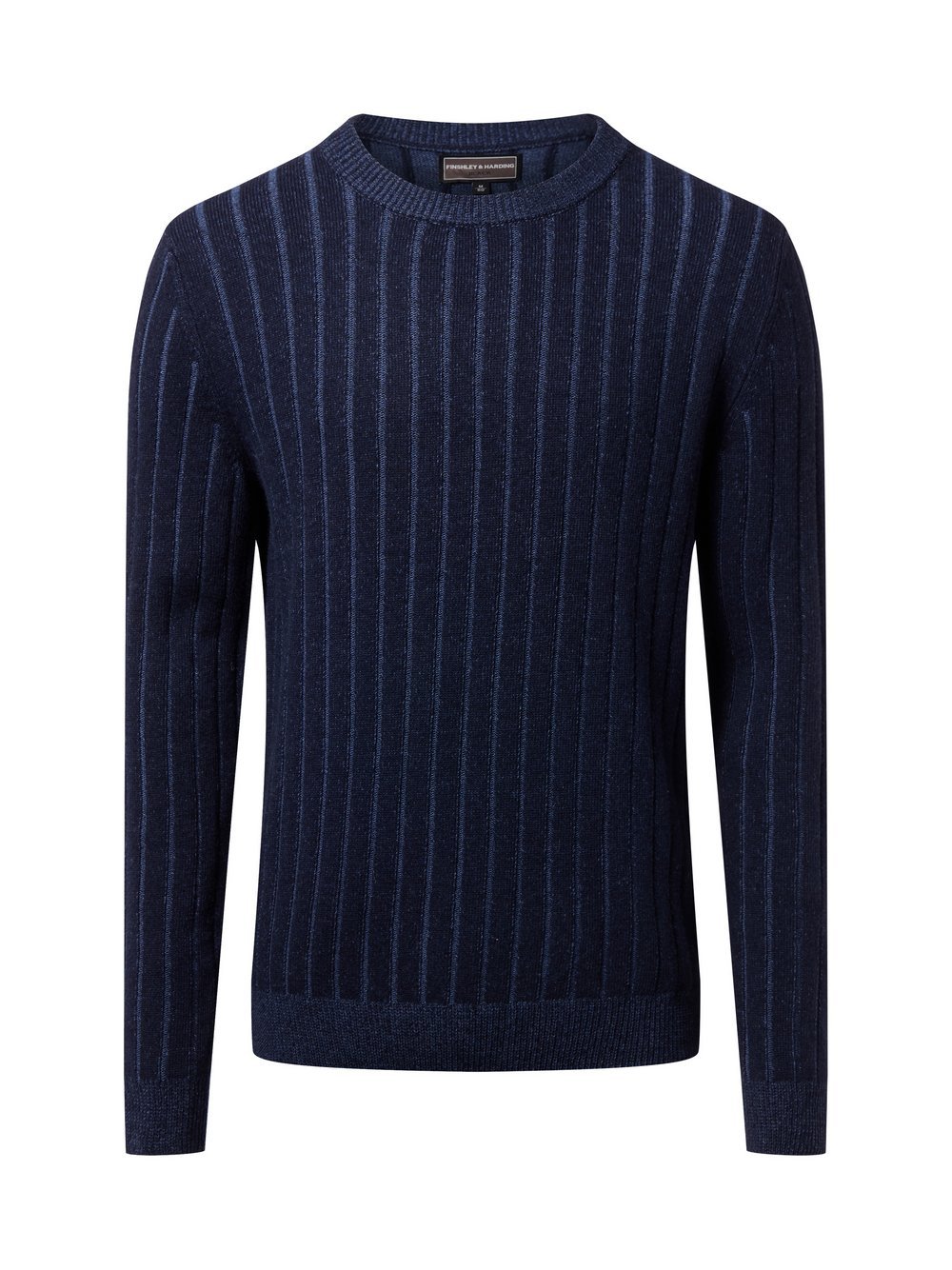 Finshley & Harding Strickpullover mit Wolle und Cashmere Herren blau strukturiert, M