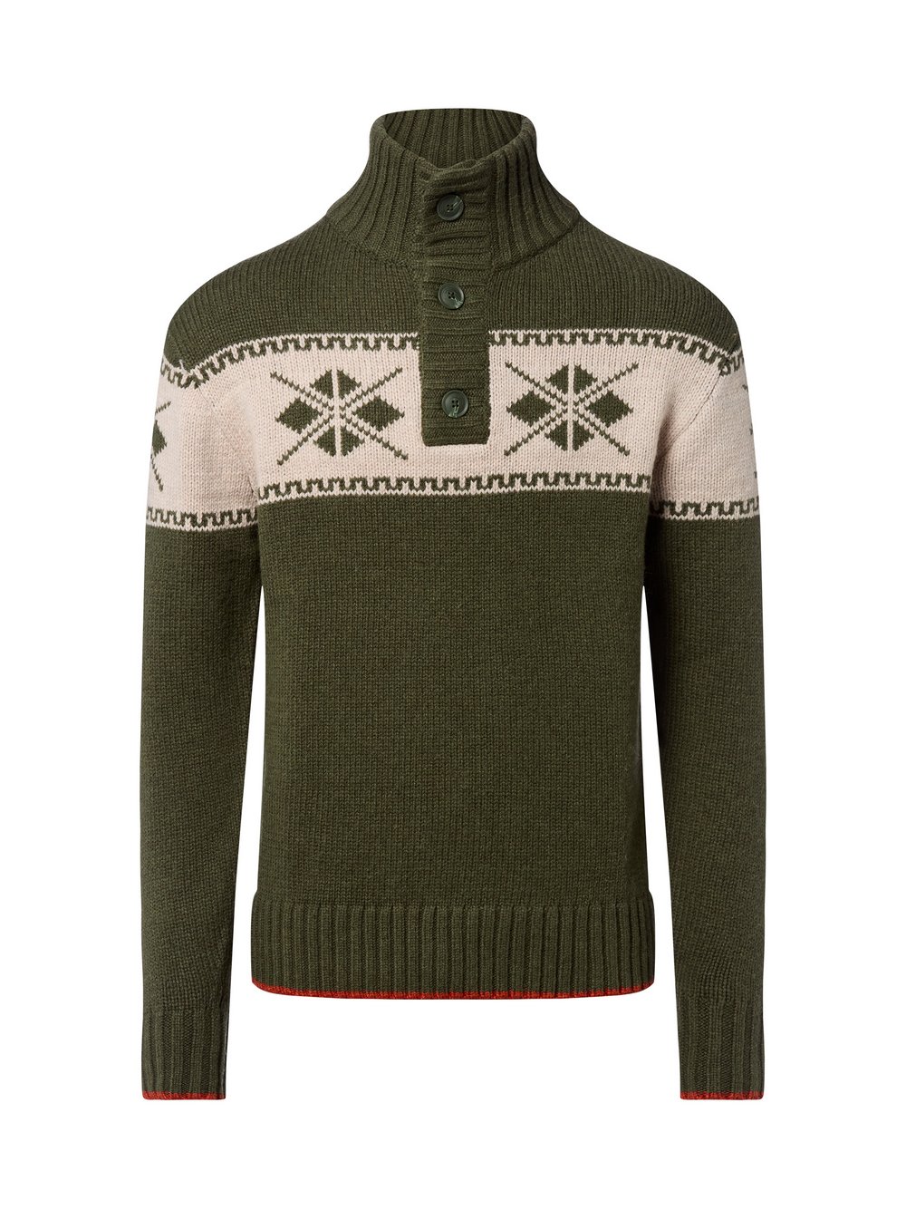 Nils Sundström Wollpullover Herren Wolle mehrfarbig gemustert, XXL