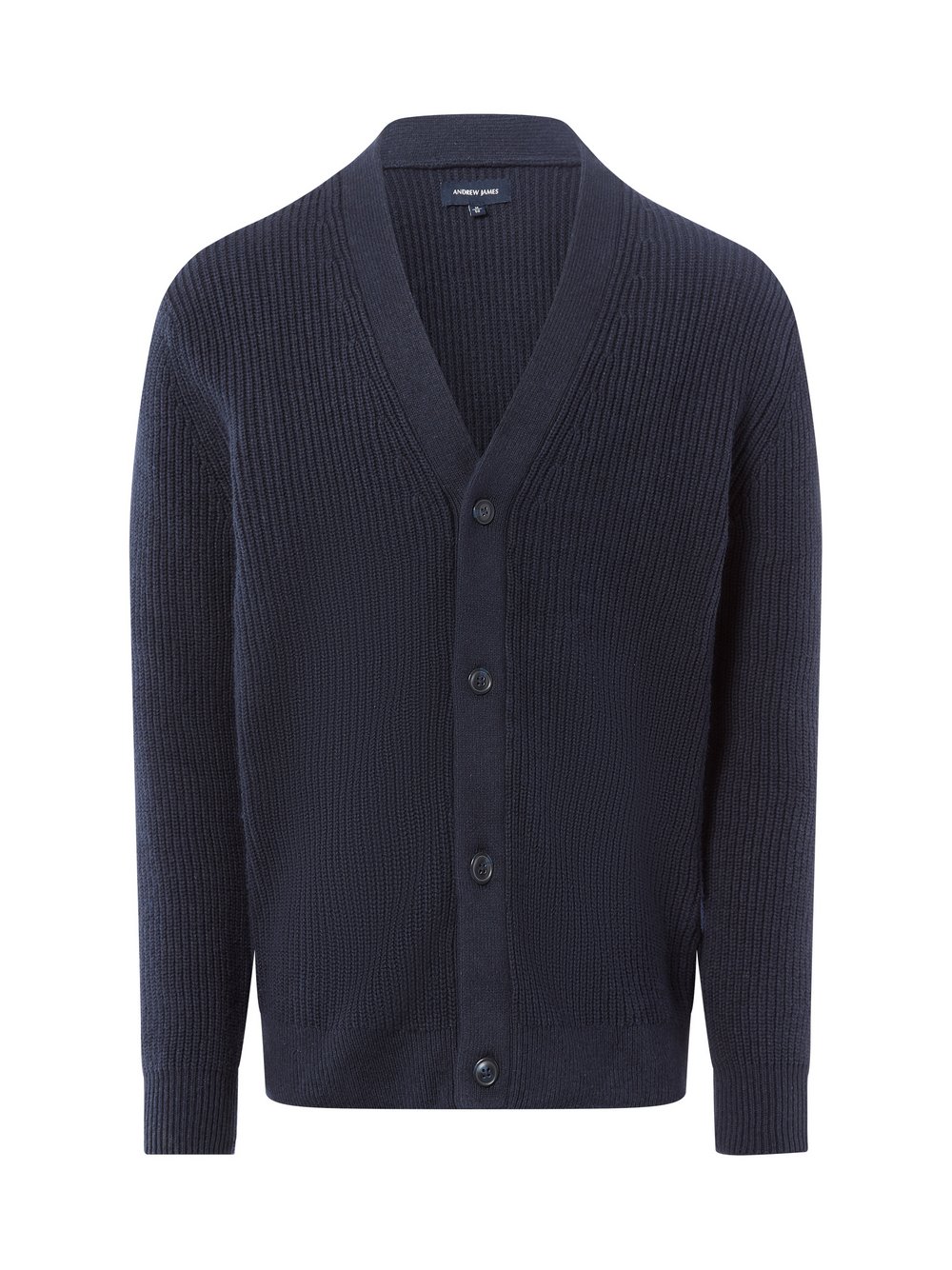 Andrew James Strickjacke mit Wollanteil Herren Baumwolle blau, S