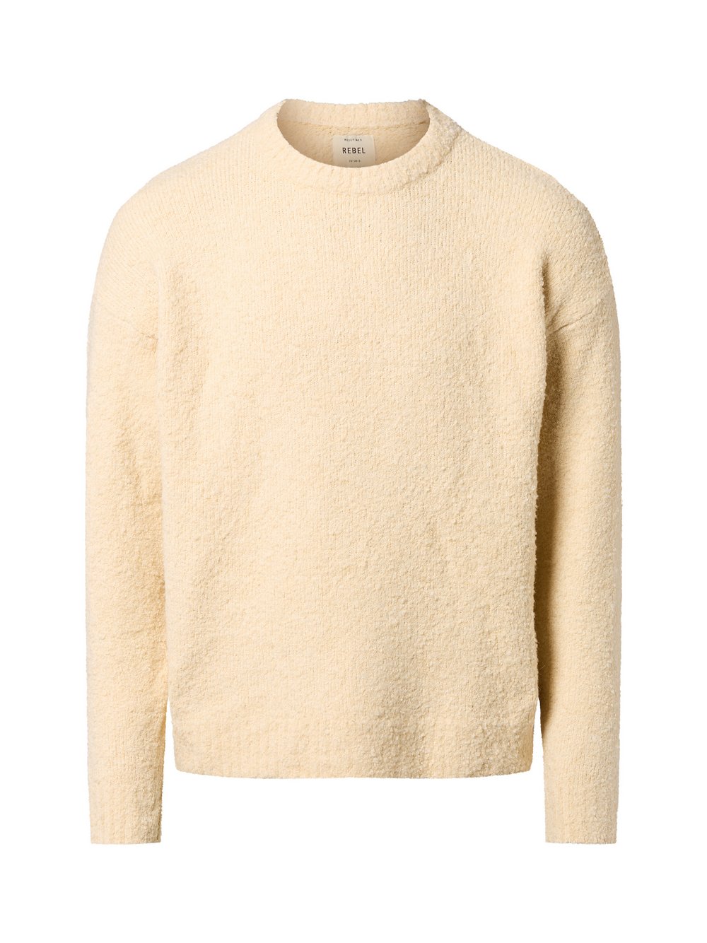 Redefined Rebel Strickpullover mit Woll-Anteil Herren beige strukturiert, L
