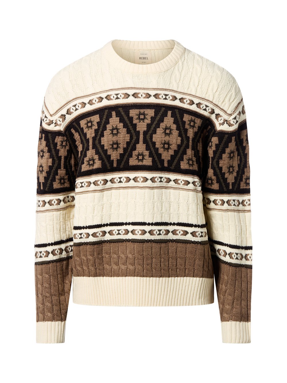 Redefined Rebel Strickpullover Herren mehrfarbig gemustert, XL