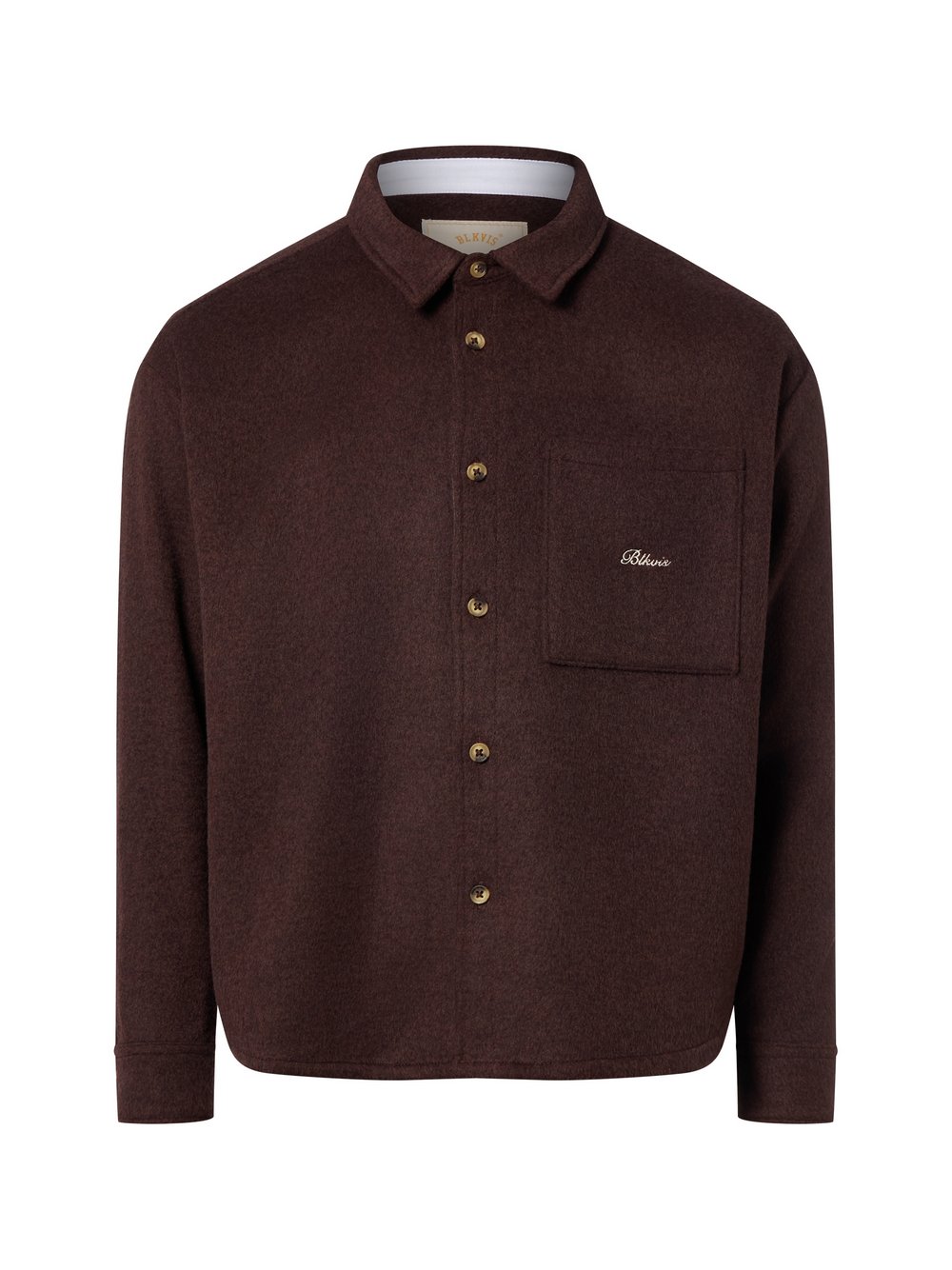 BLKVIS Hemdjacke mit Wolle Herren Comfort Fit braun meliert, S