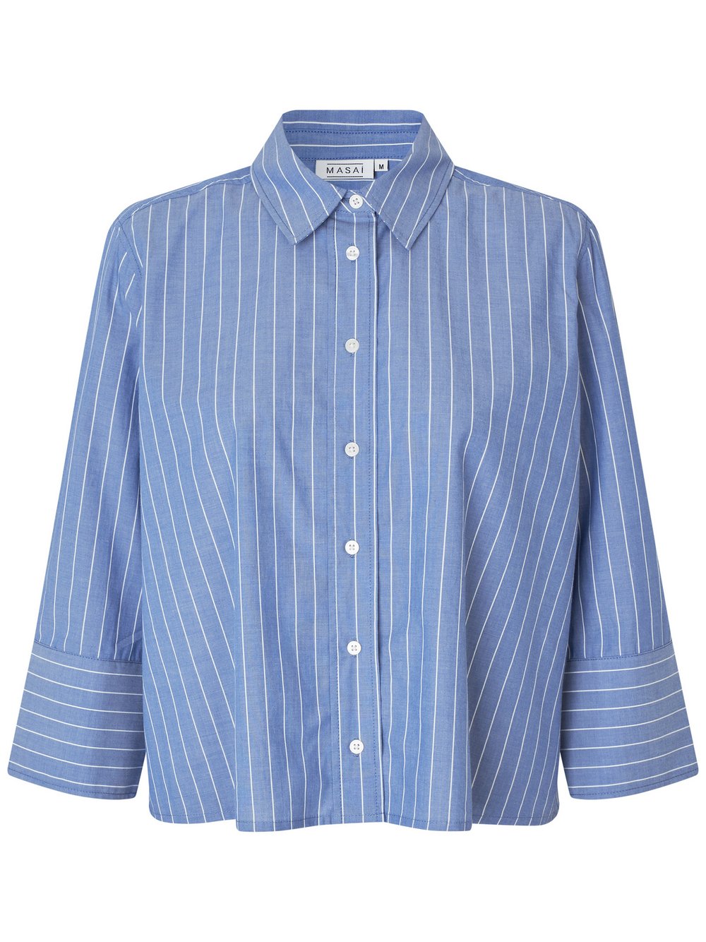 Masai 3/4 Arm Shirt Damen Baumwolle blau gestreift, 44