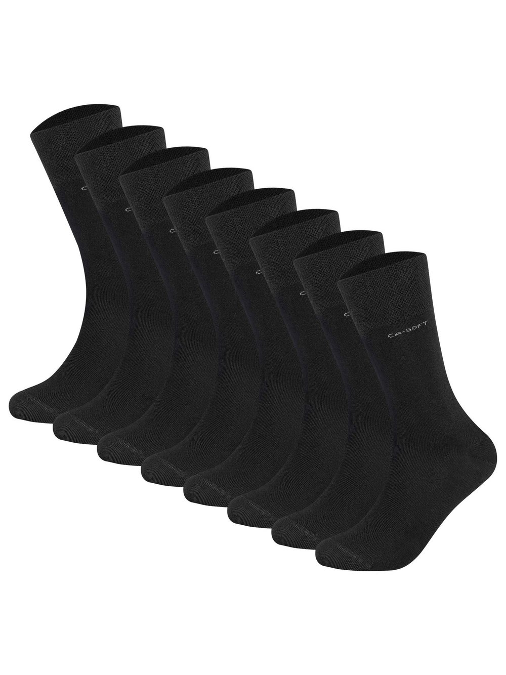 Camano Socken 8er Pack Damen Baumwolle schwarz, 47-48