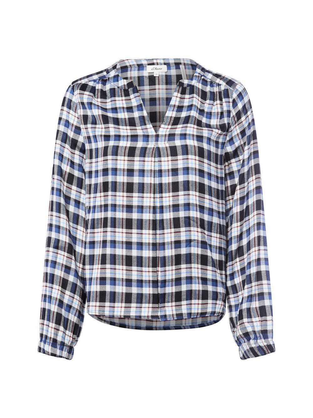 s.Oliver Tunikabluse Damen Modal blau kariert, 38